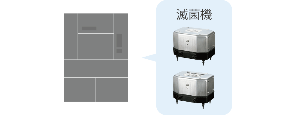 滅菌機に搭載されているエアーポンプ